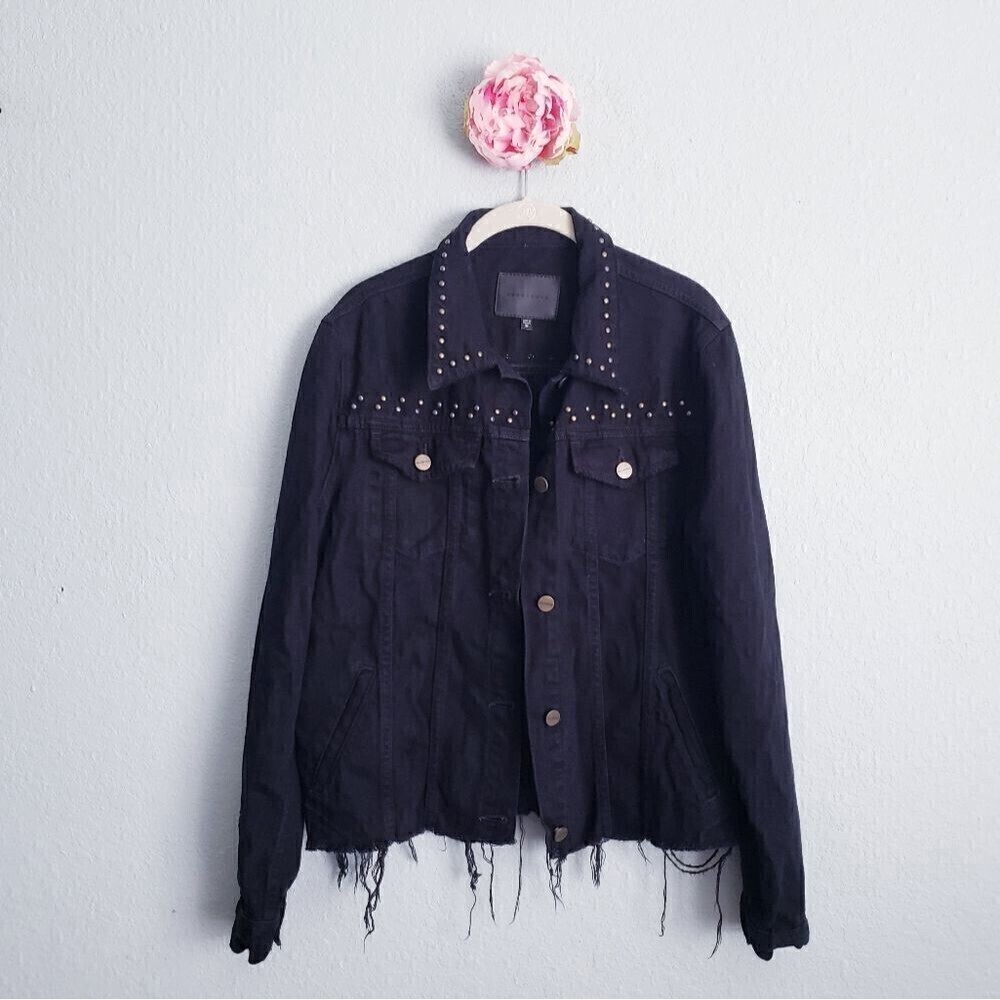 Sanctuary Black Studded Denim Jacket